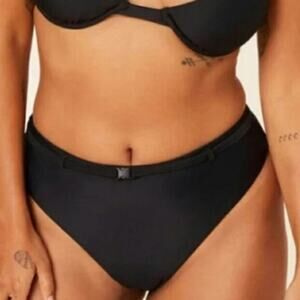 Andie The Riviera High Waisted Bottom Black Swimwear Belted Size M New